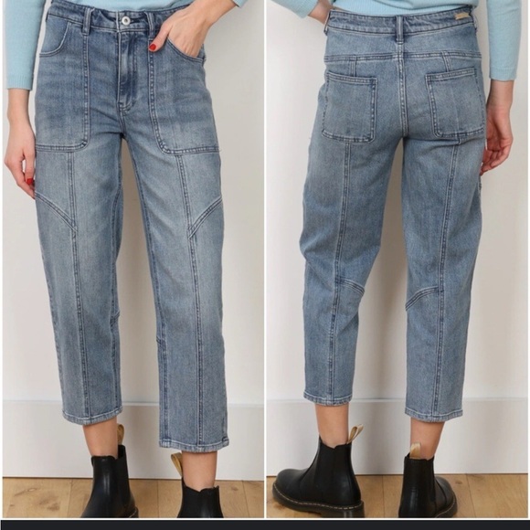 Anthropologie Pilcro And The Letterpress Wide Pocket Cropped Straight Leg Jeans - Picture 1 of 8